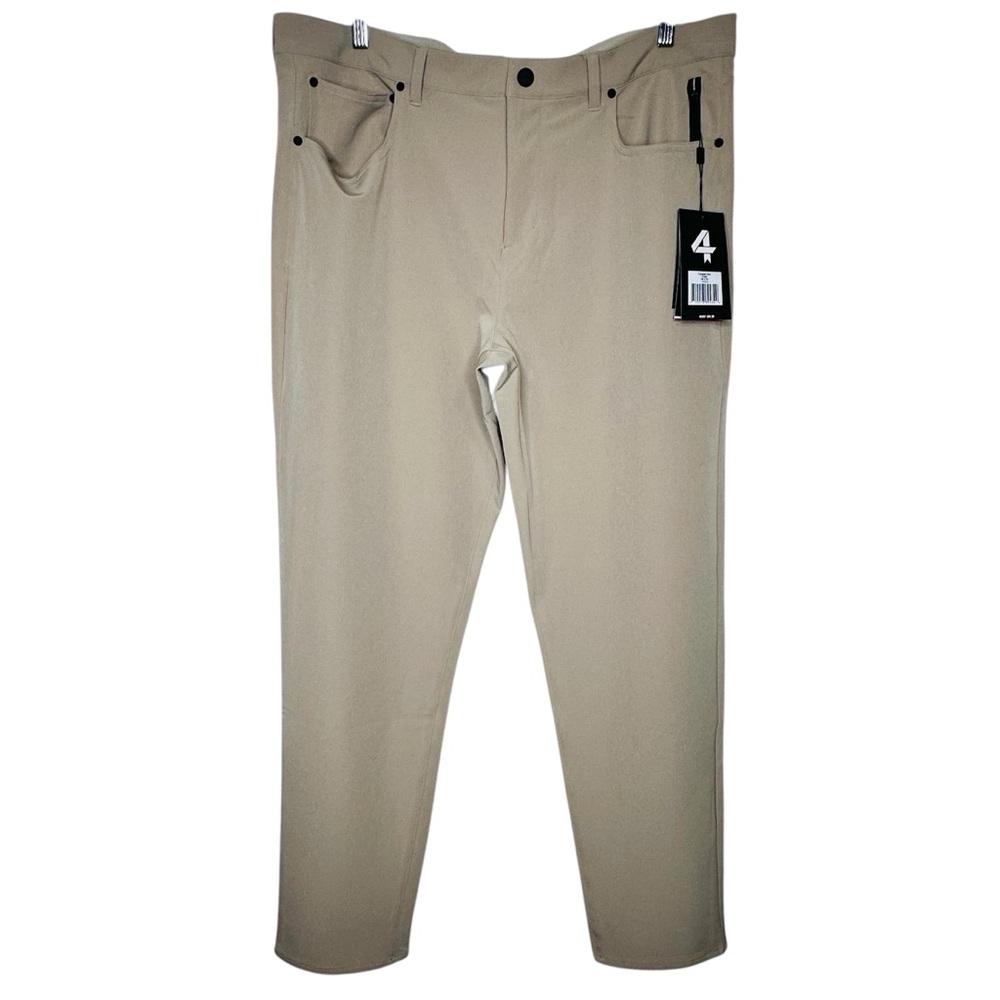 4Laps NWT Men’s Traverse Slim Pants in Beige Performance Stretch Sz.38x32” Golf